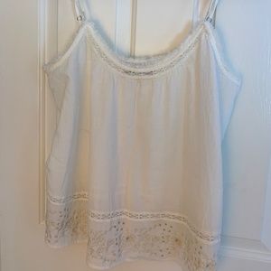 Abercrombie White Crochet Detailing Tank Top